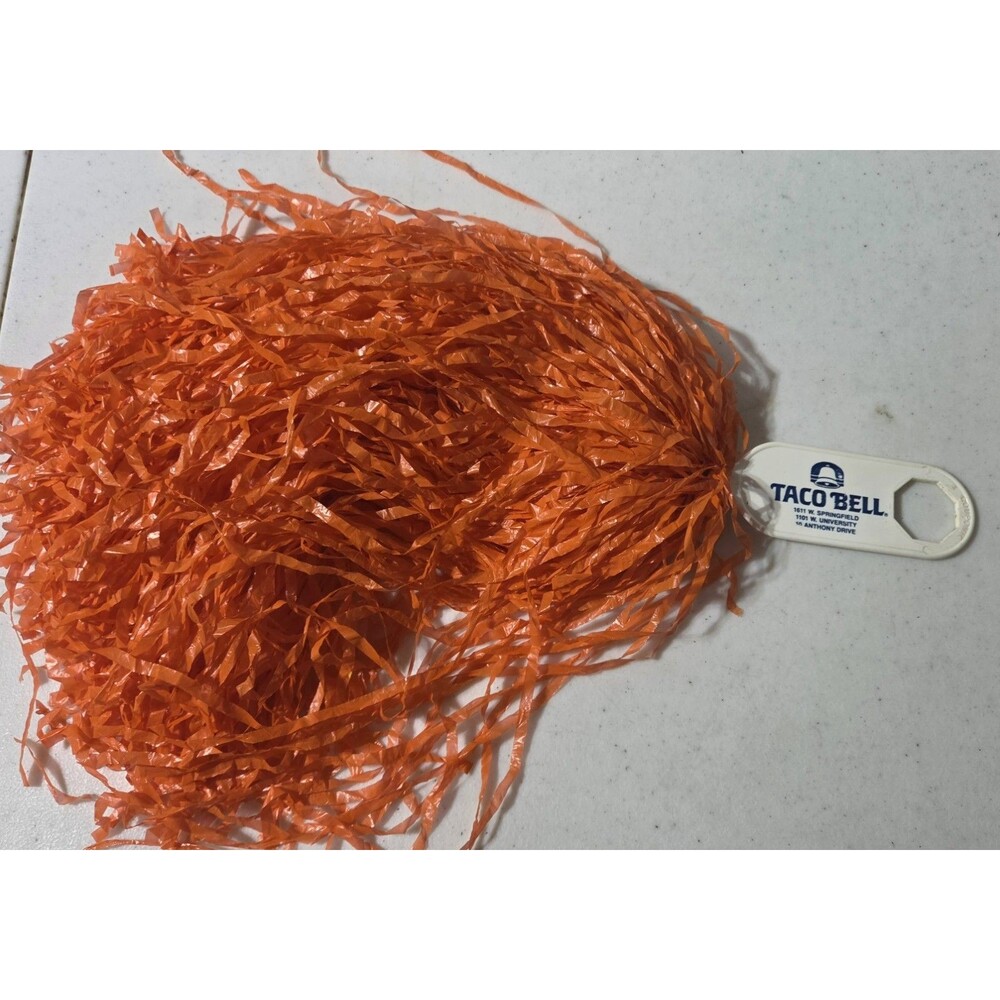 Vintage Rally Pom Pom Taco Bell/K-104 Orange